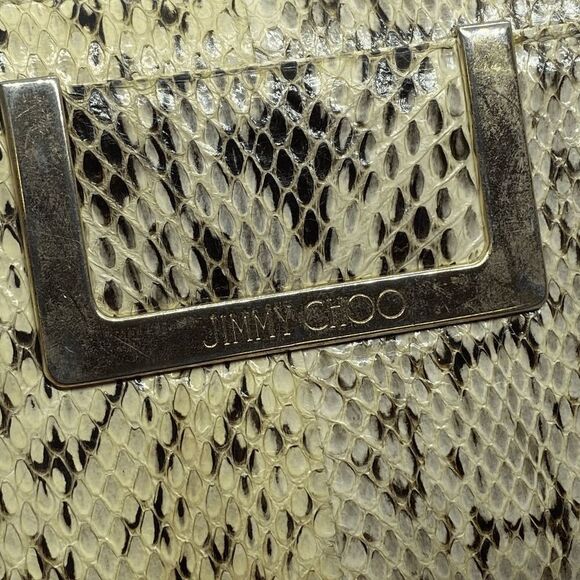 Authentic Jimmy Choo Snake Print Leather Long Zip Around Wallet / Clutch - Picture 10 of 11